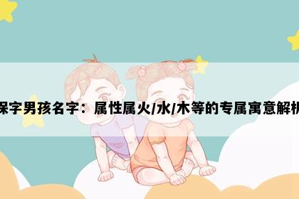 保字男孩名字：属性属火/水/木等的专属寓意解析