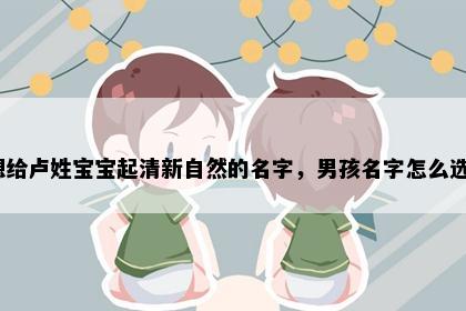 想给卢姓宝宝起清新自然的名字，男孩名字怎么选？