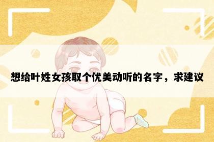 想给叶姓女孩取个优美动听的名字，求建议