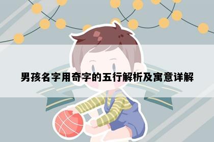 男孩名字用奇字的五行解析及寓意详解