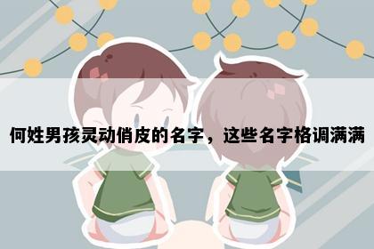 何姓男孩灵动俏皮的名字，这些名字格调满满