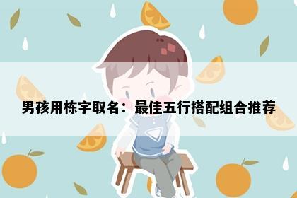 男孩用栋字取名：最佳五行搭配组合推荐