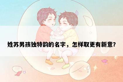 姓苏男孩独特韵的名字，怎样取更有新意？