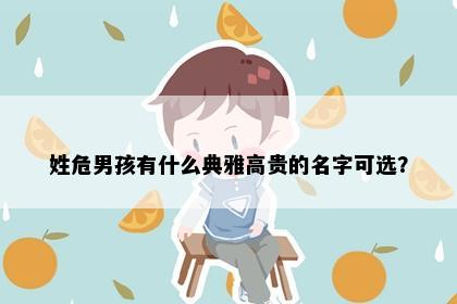 姓危男孩有什么典雅高贵的名字可选？