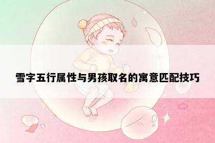 雪字五行属性与男孩取名的寓意匹配技巧