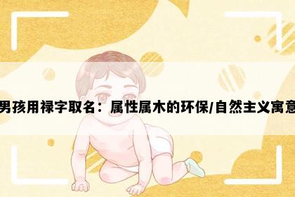 男孩用禄字取名：属性属木的环保/自然主义寓意