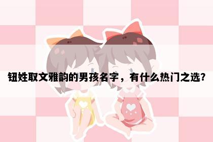 钮姓取文雅韵的男孩名字，有什么热门之选？