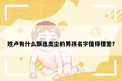 姓卢有什么飘逸出尘的男孩名字值得借鉴？