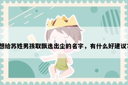 想给苏姓男孩取飘逸出尘的名字，有什么好建议？