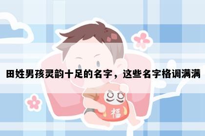 田姓男孩灵韵十足的名字，这些名字格调满满