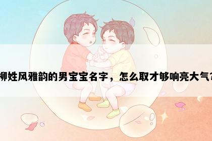 柳姓风雅韵的男宝宝名字，怎么取才够响亮大气？