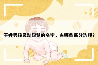 干姓男孩灵动聪慧的名字，有哪些高分选项？