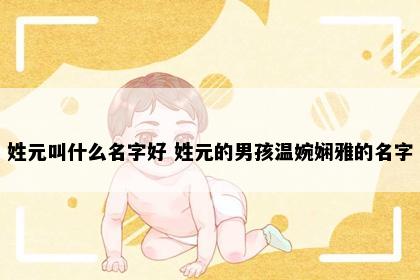 姓元叫什么名字好 姓元的男孩温婉娴雅的名字